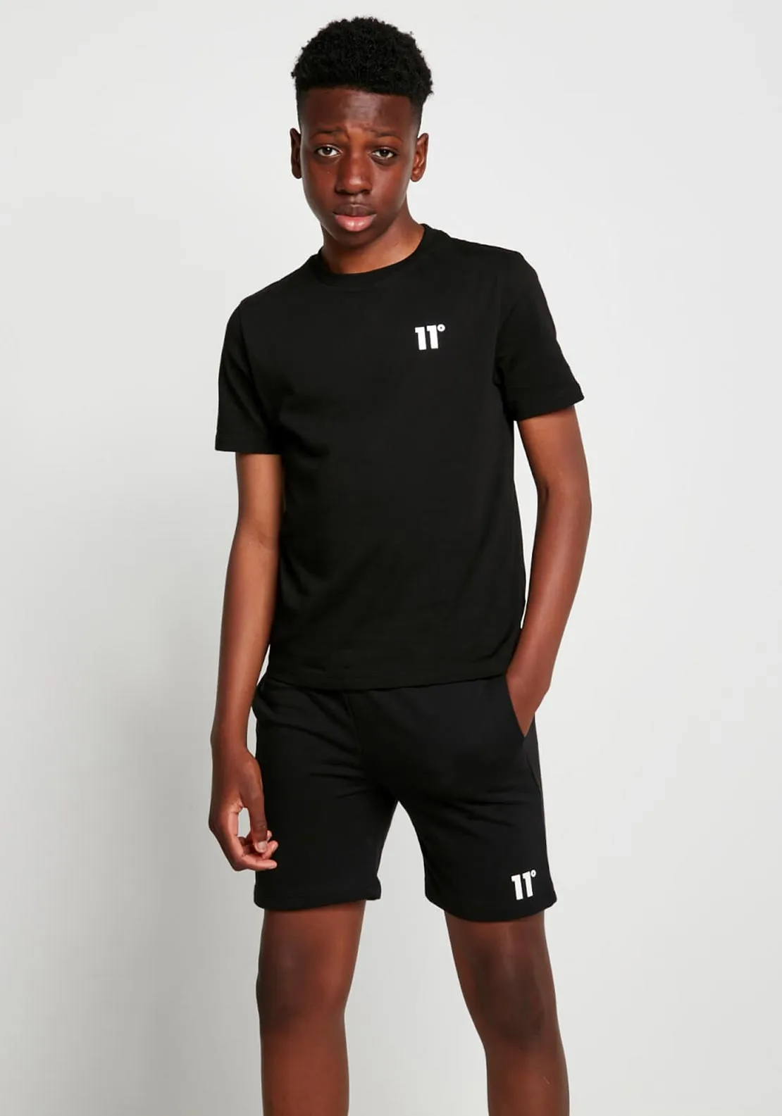 11Degrees Boys Core Short Sleeve Tee, Black