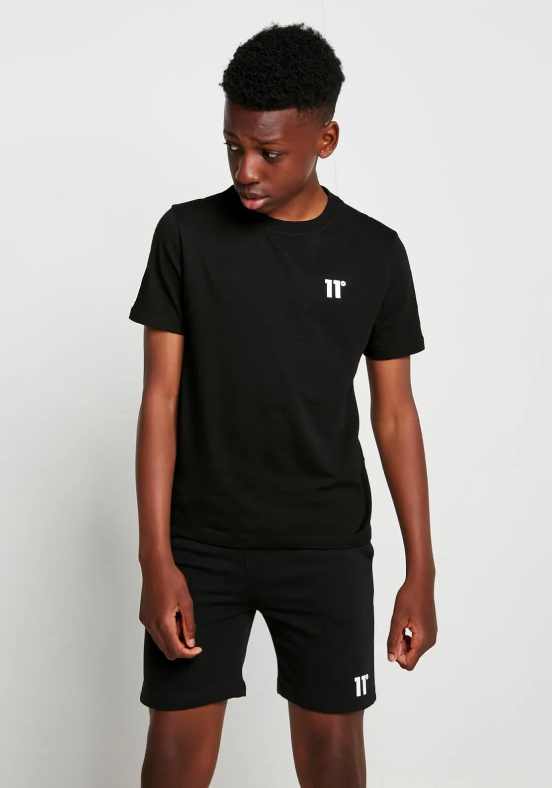 11Degrees Boys Core Short Sleeve Tee, Black