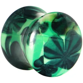 1/2 Green Acrylic Four Leaf Clover Field Saddle Plug