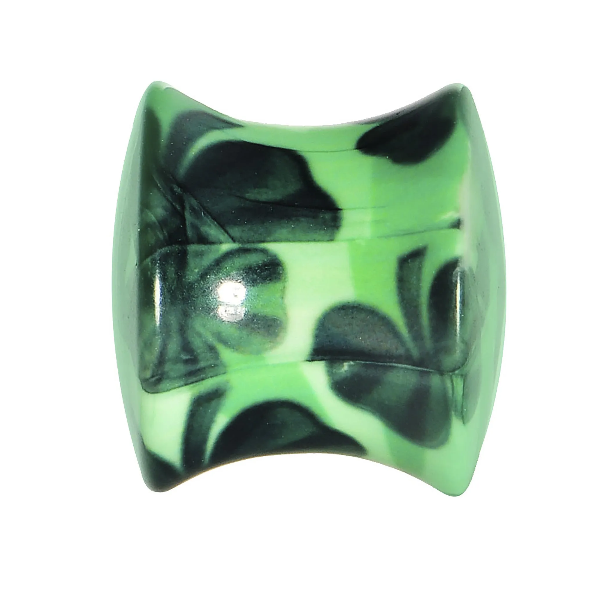 1/2 Green Acrylic Four Leaf Clover Field Saddle Plug