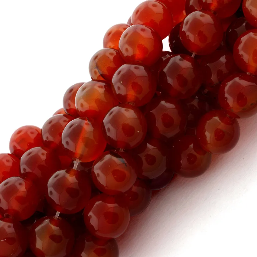 12mm Red Agate Gem Stone Beads