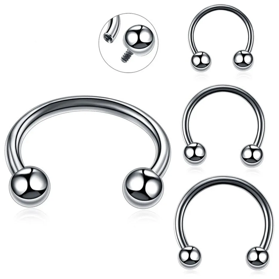 14G 16G Steel Internally Threaded Ball Horseshoe Circular