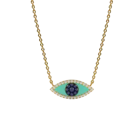 14k Turquoise Eye Necklace