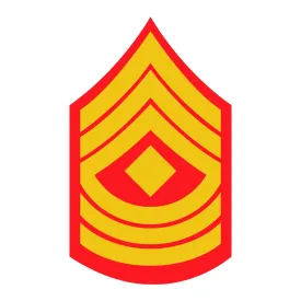 1st Sgt Red and Gold Rank Insignia 2 1/4" x 3 1/4" Decal