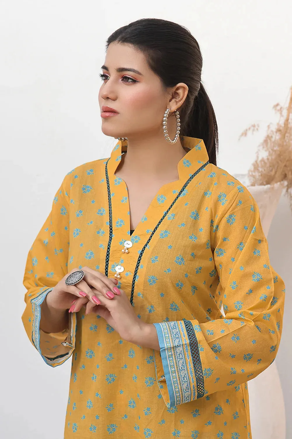 2PC Unstitched Printed Lawn Shirt and Trouser KST-2579