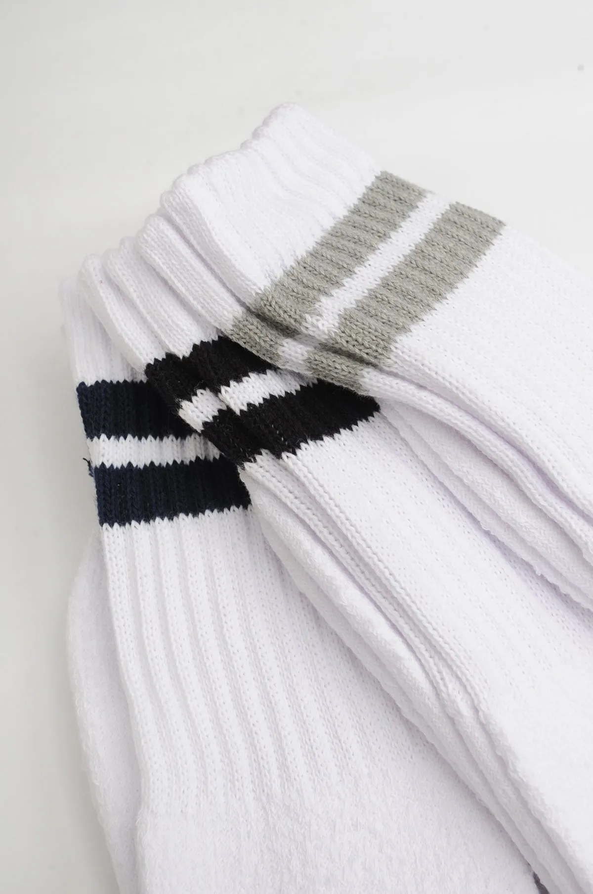 3-Pack White Multi Classic Stripe Socks