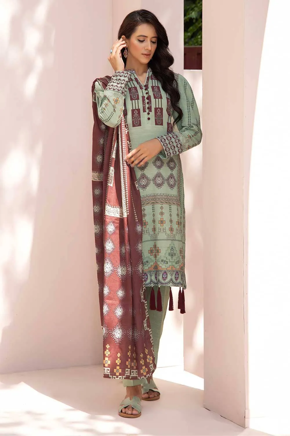 3 Pcs Unstitched Khaddar Suit KKH-2196