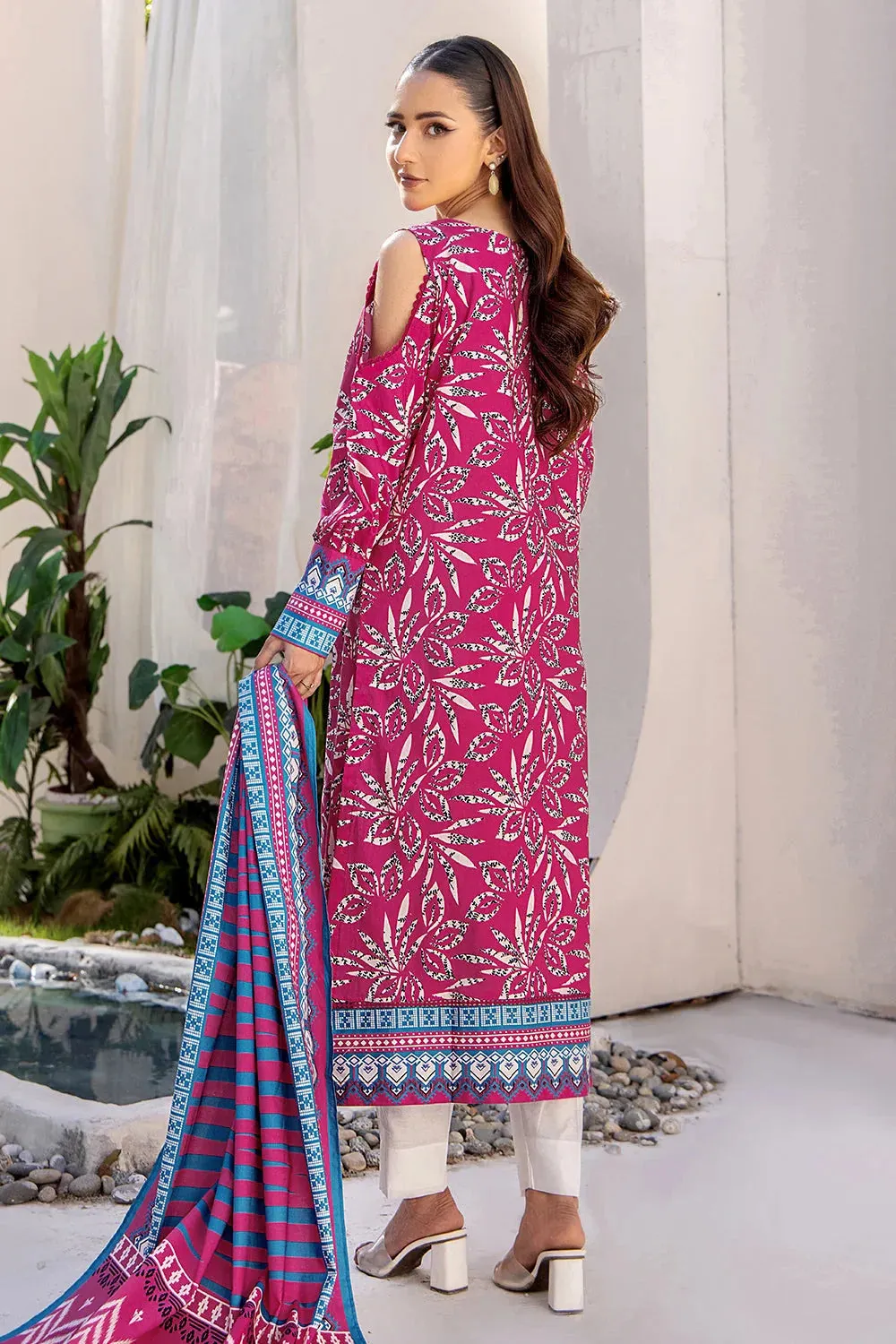 3PC Printed Unstitched Lawn Suit KLA-2413