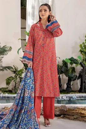 3PC Printed Unstitched Lawn Suit KLA-2414