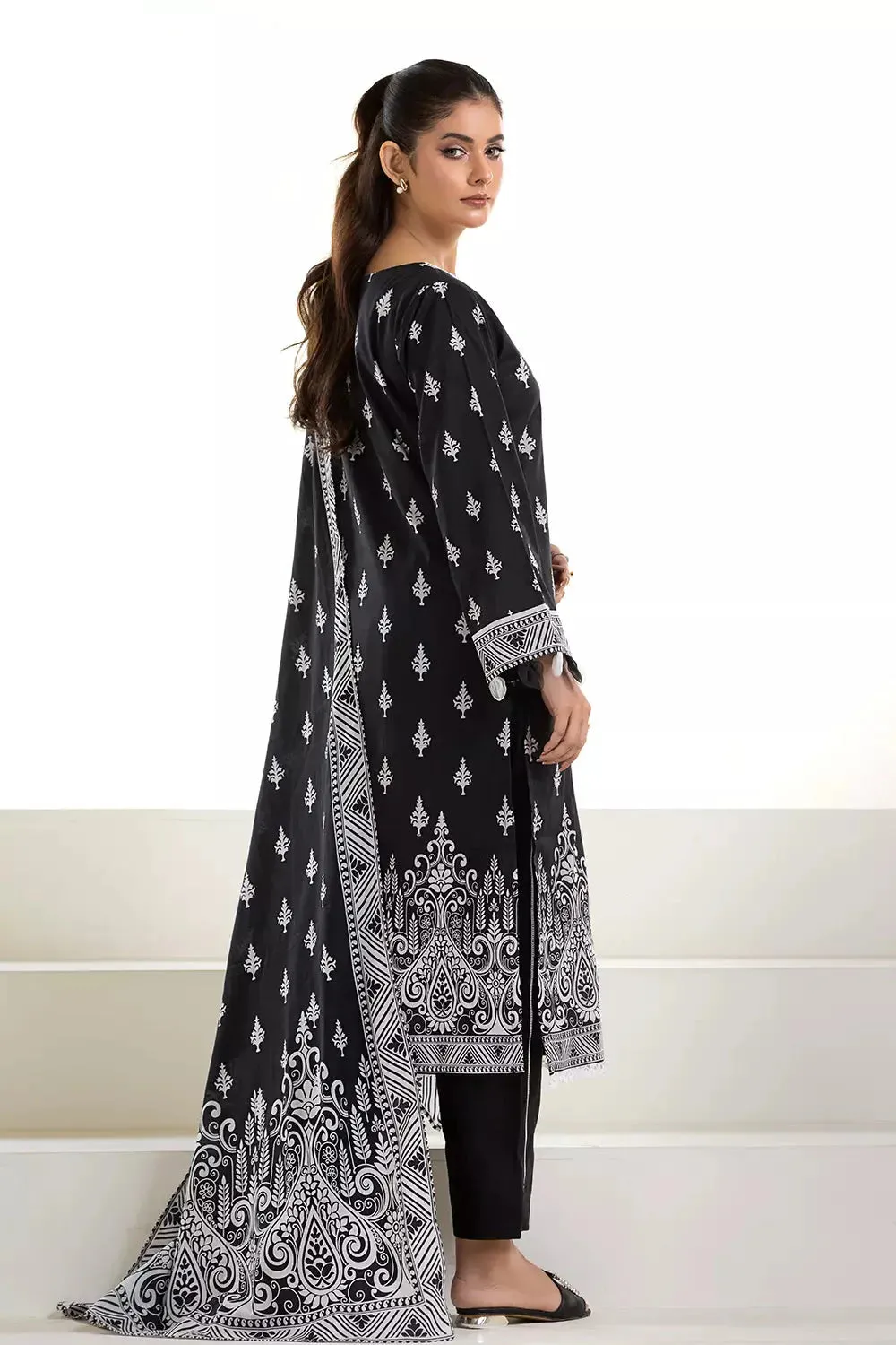 3PC Printed Unstitched Lawn Suit KLA-2745