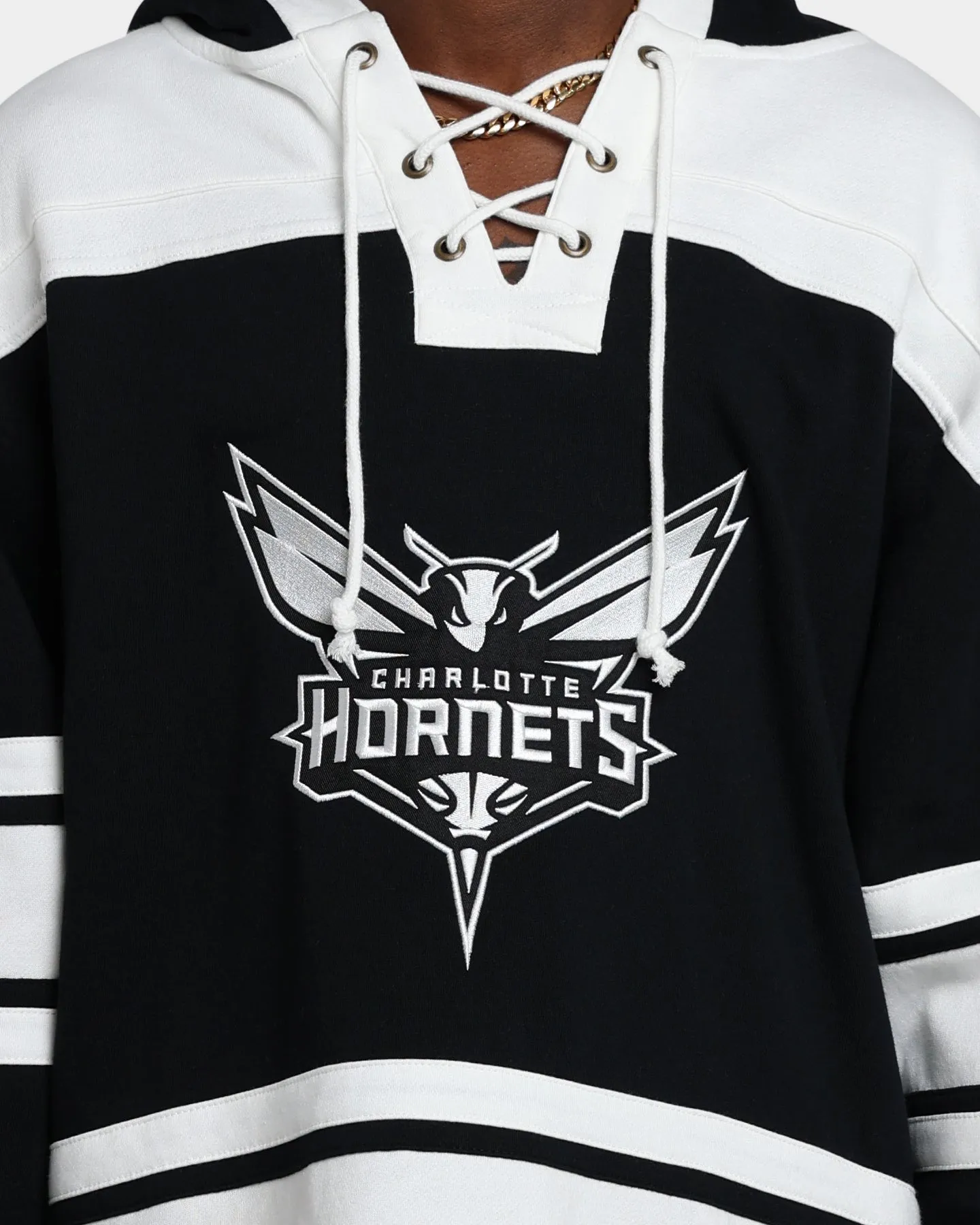 47 Brand Charlotte Hornets Superior Lacer Hoodie Jet Black