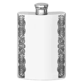 4oz Pewter Hip Flask with Celtic Design Bands