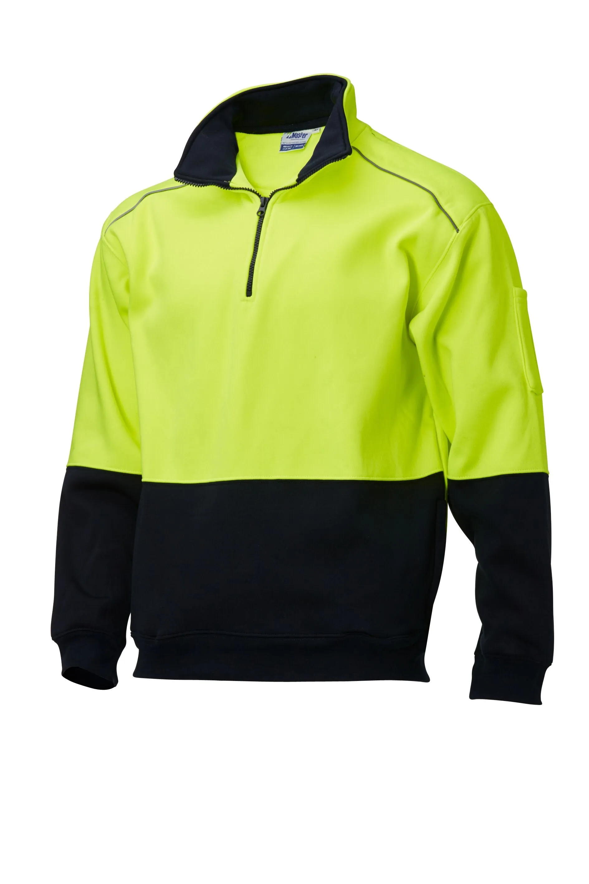 Hi-Vis 2-Tone Windcheater with Long Sleeves in Fleece-Lined Polyester/Cotton (300GSM)