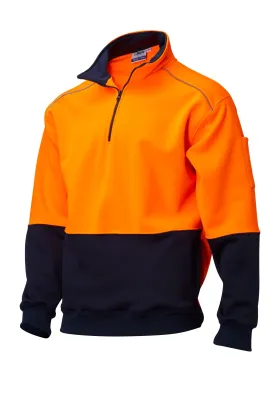 Hi-Vis 2-Tone Windcheater with Long Sleeves in Fleece-Lined Polyester/Cotton (300GSM)