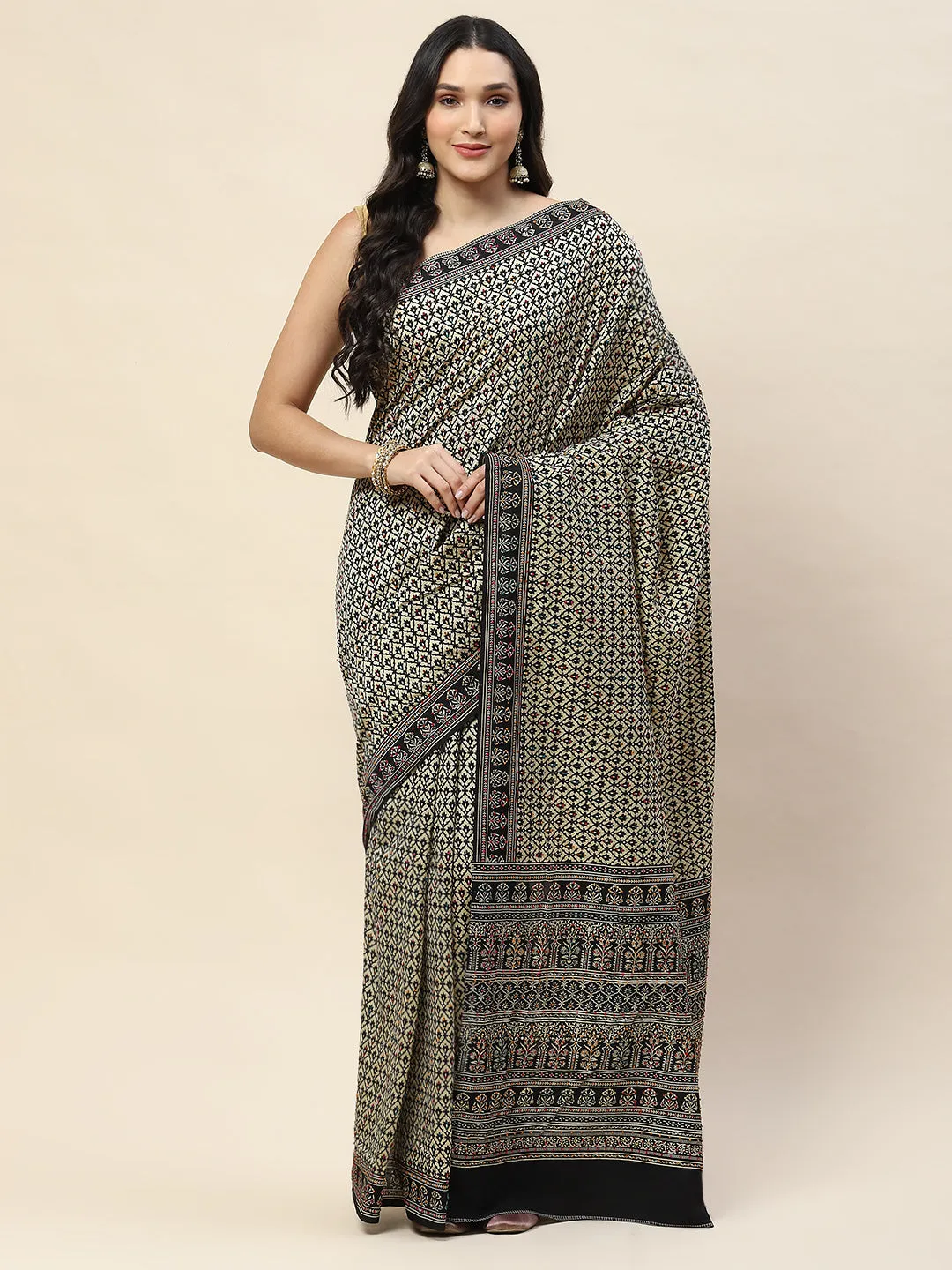 Abstract Printed Cotton Saree