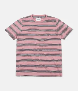 Albam Vintage Stripe T-Shirt - Dusty Cedar / Navy / Grey Marl