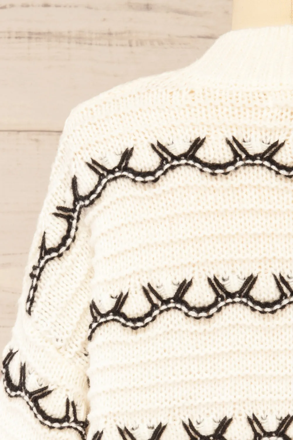 Alfreton Ivory | Mock Neck Knit Sweater