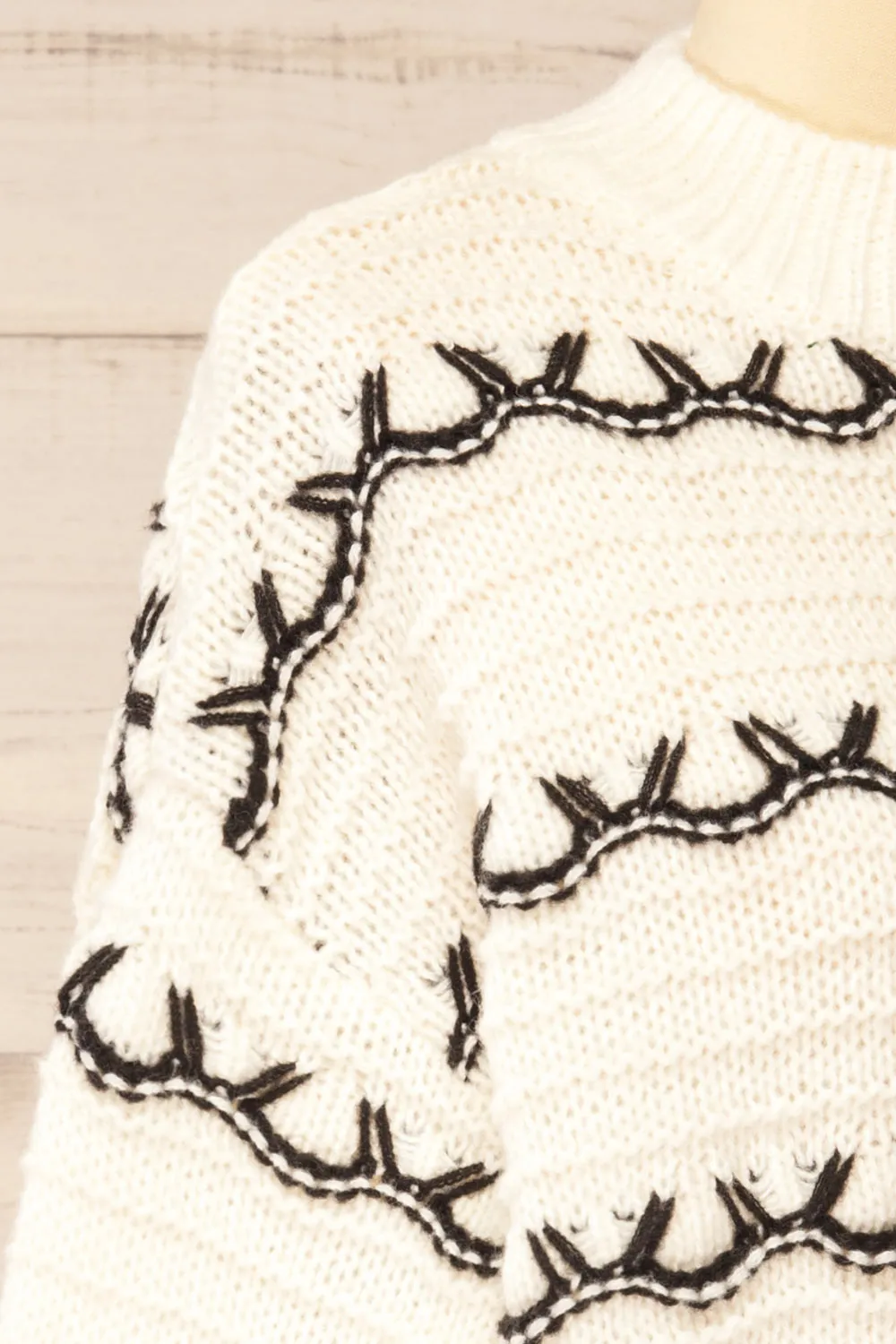 Alfreton Ivory | Mock Neck Knit Sweater