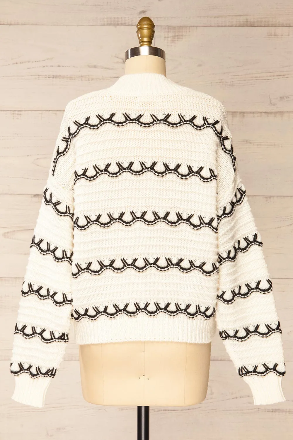 Alfreton Ivory | Mock Neck Knit Sweater