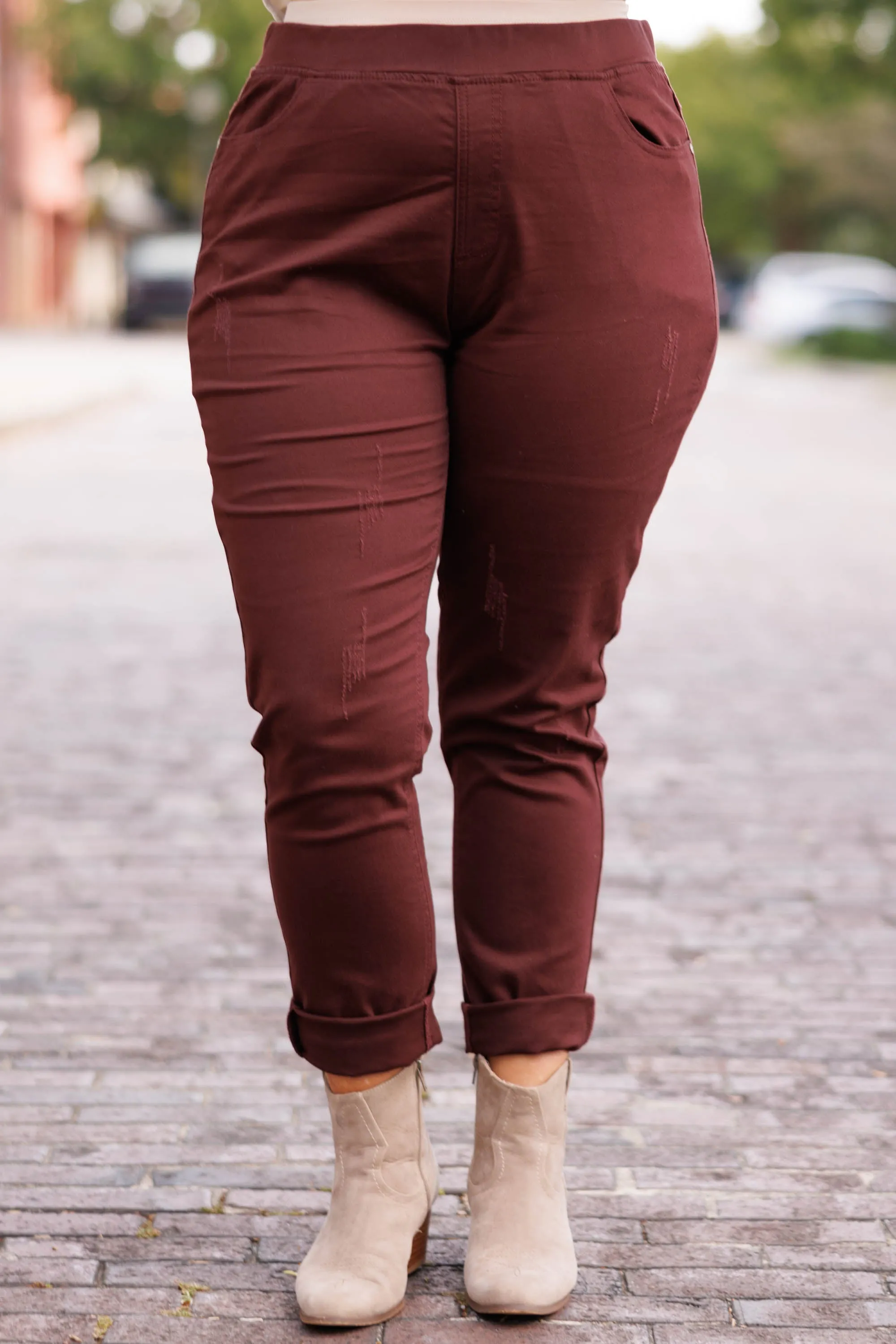 All The Answers Jeggings, Burgundy