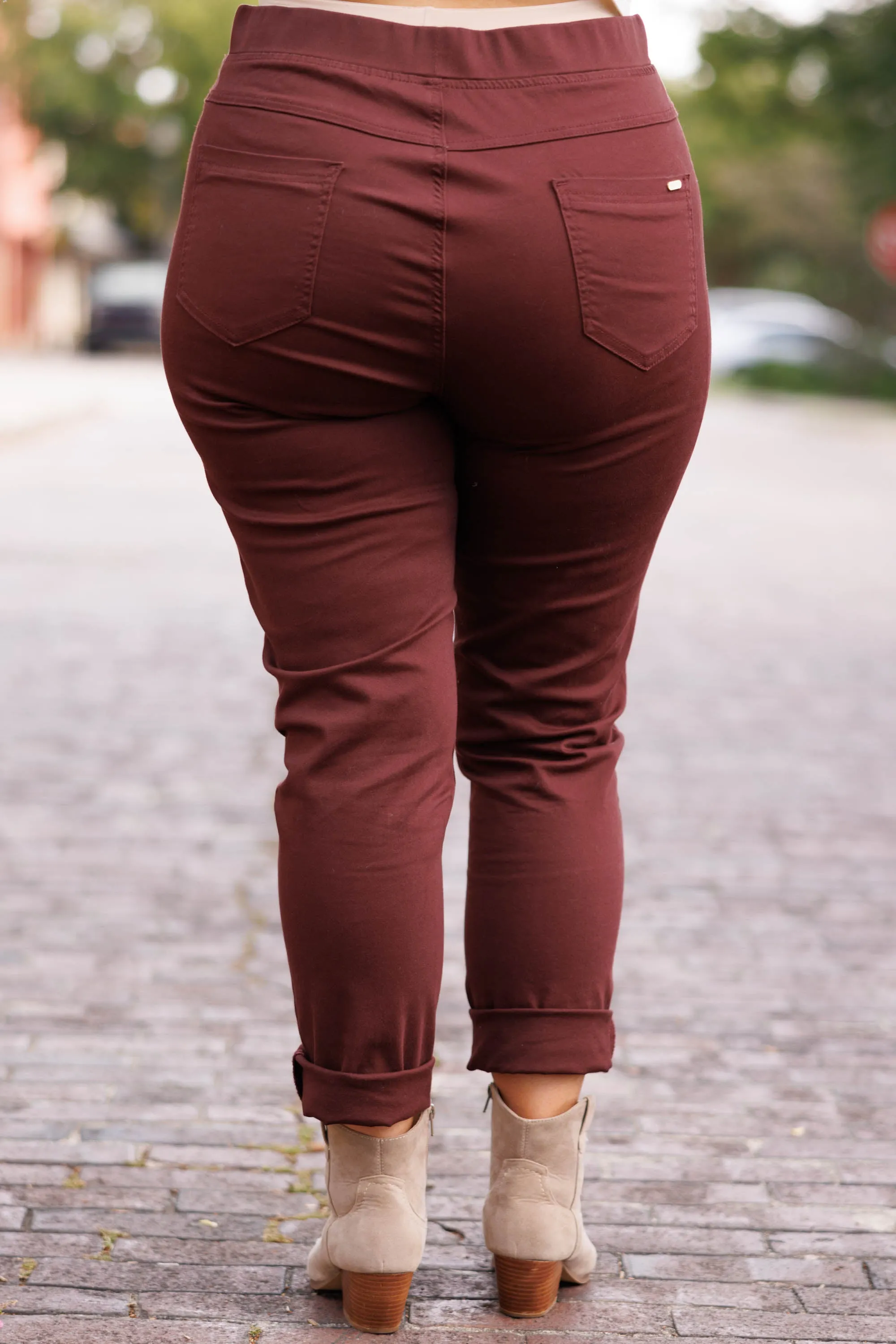 All The Answers Jeggings, Burgundy