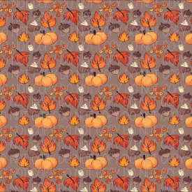 Autumn Pumpkins, Leaves, and Acorns Patterned Heat Transfer Vinyl (HTV)