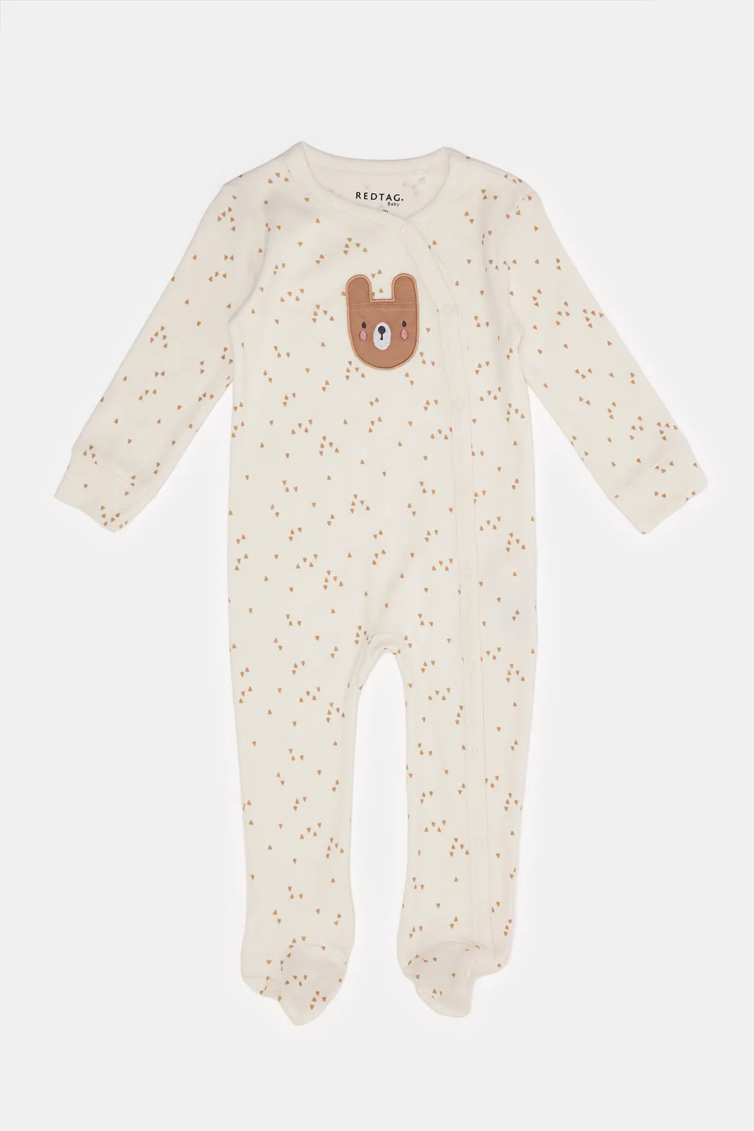 Baby Beige Koala Printed Sleepsuit