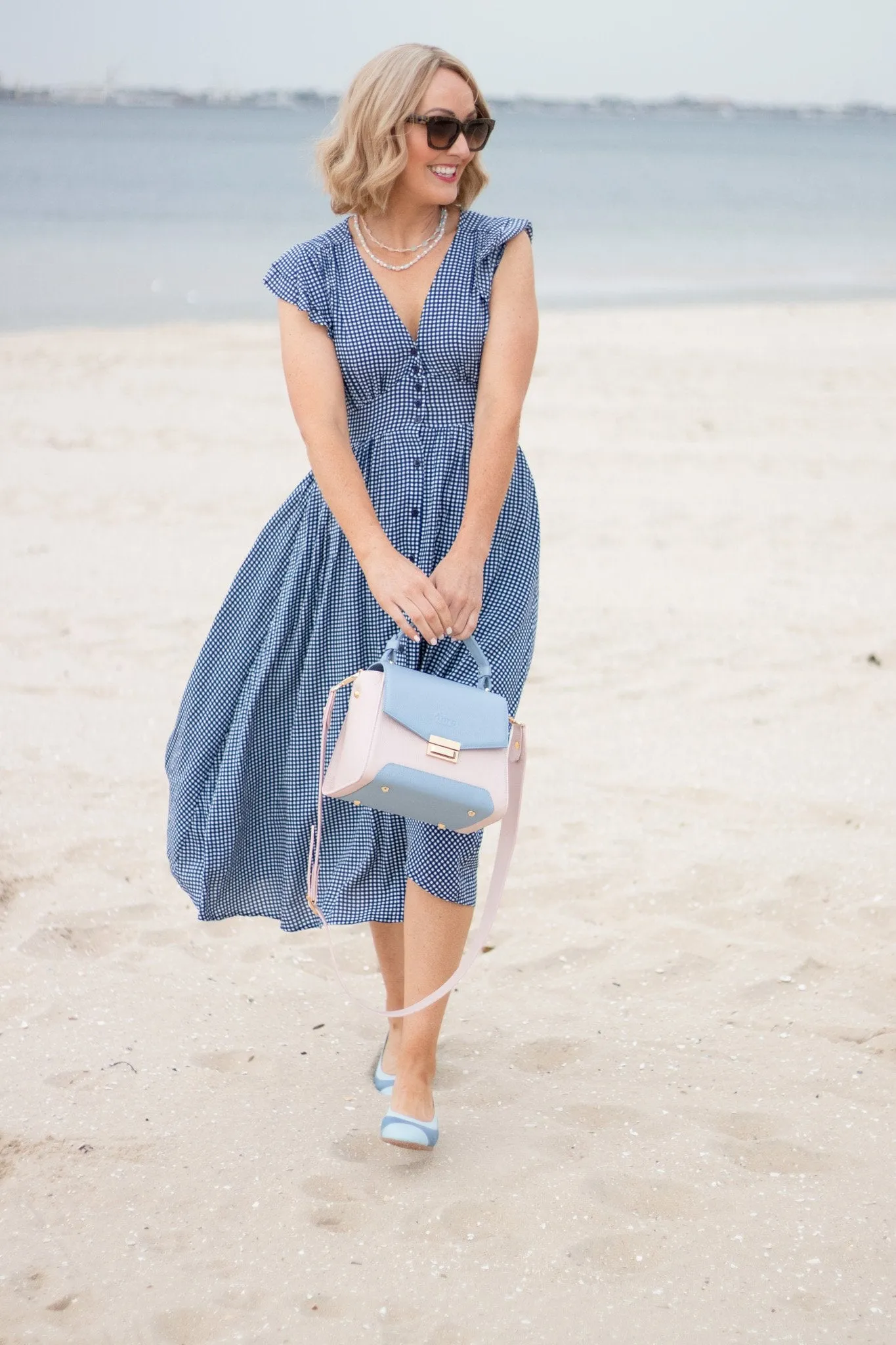 Bella - Blue and Silver Ballet Flat