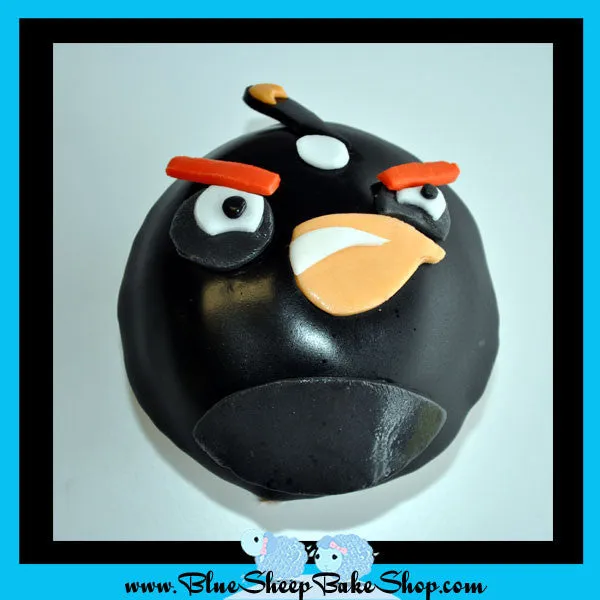 Black Angry Bird Cupake