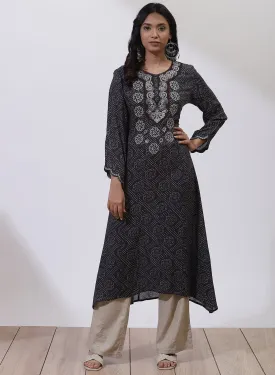 Black Dhaage Collection Kurta With Embroidery