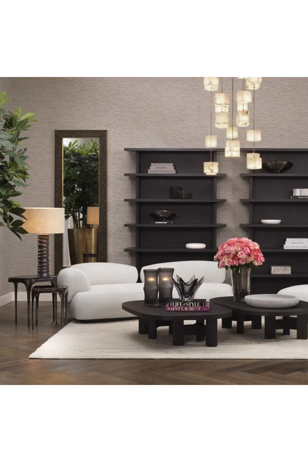 Black Glass Nesting Side Tables (2) | Eichholtz Deacon