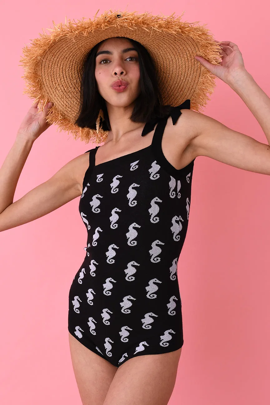 Black Seahorses Bodysuit