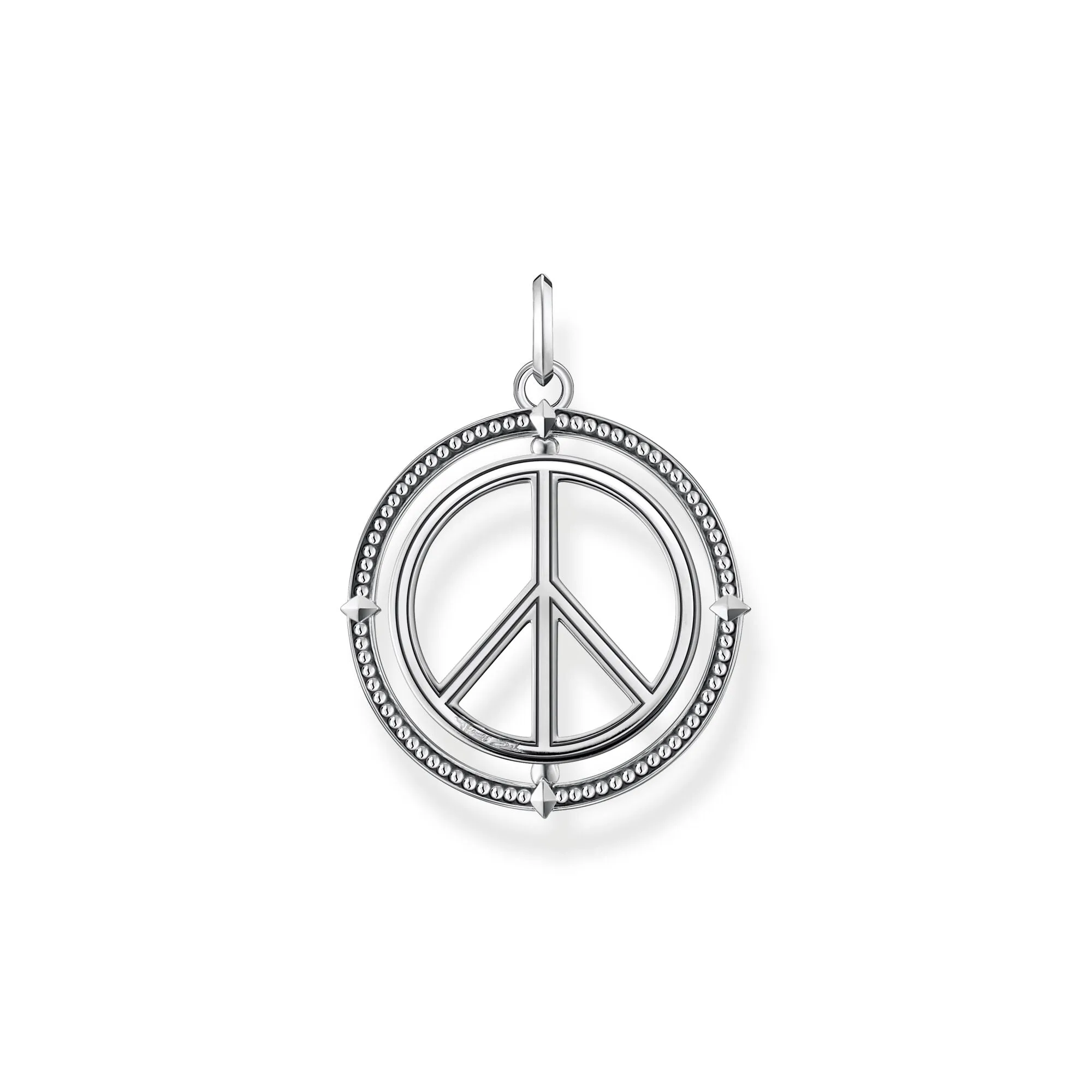 Blackened silver Pendant peace sign