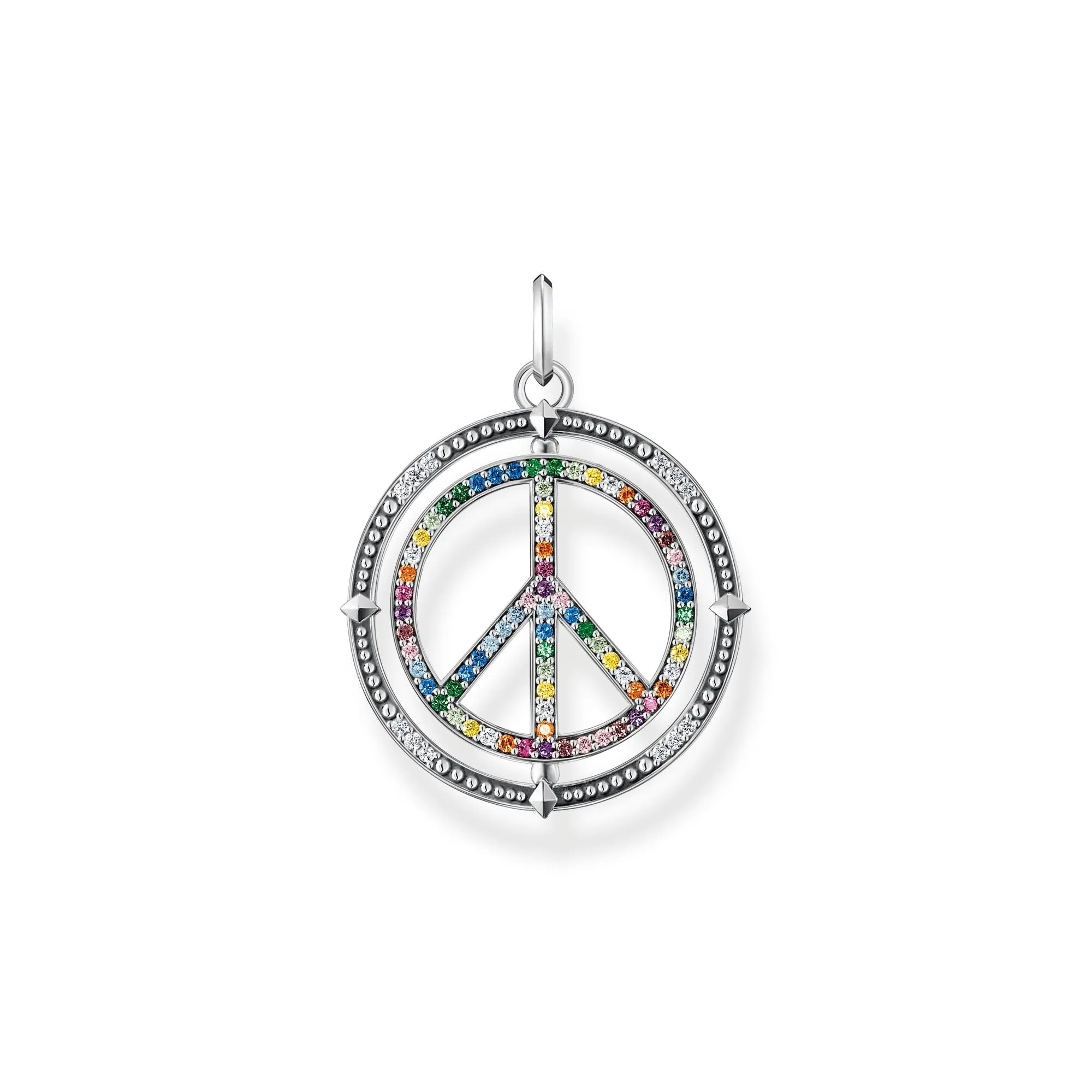 Blackened silver Pendant peace sign