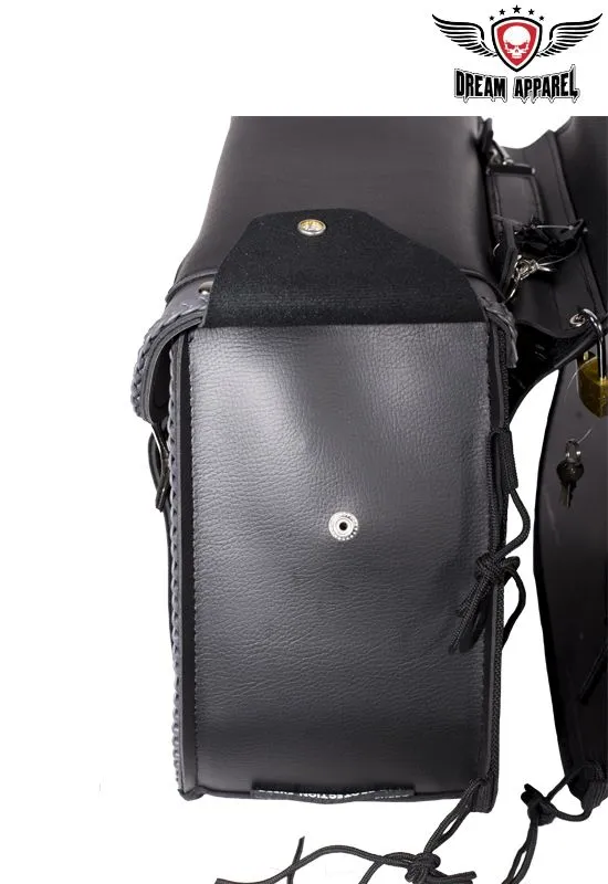 Black/Gray Studded Saddlebags 4059