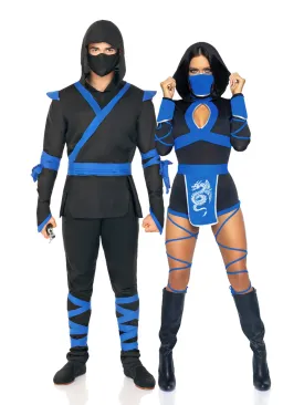 Blue Dragon Ninja Couple's Costume