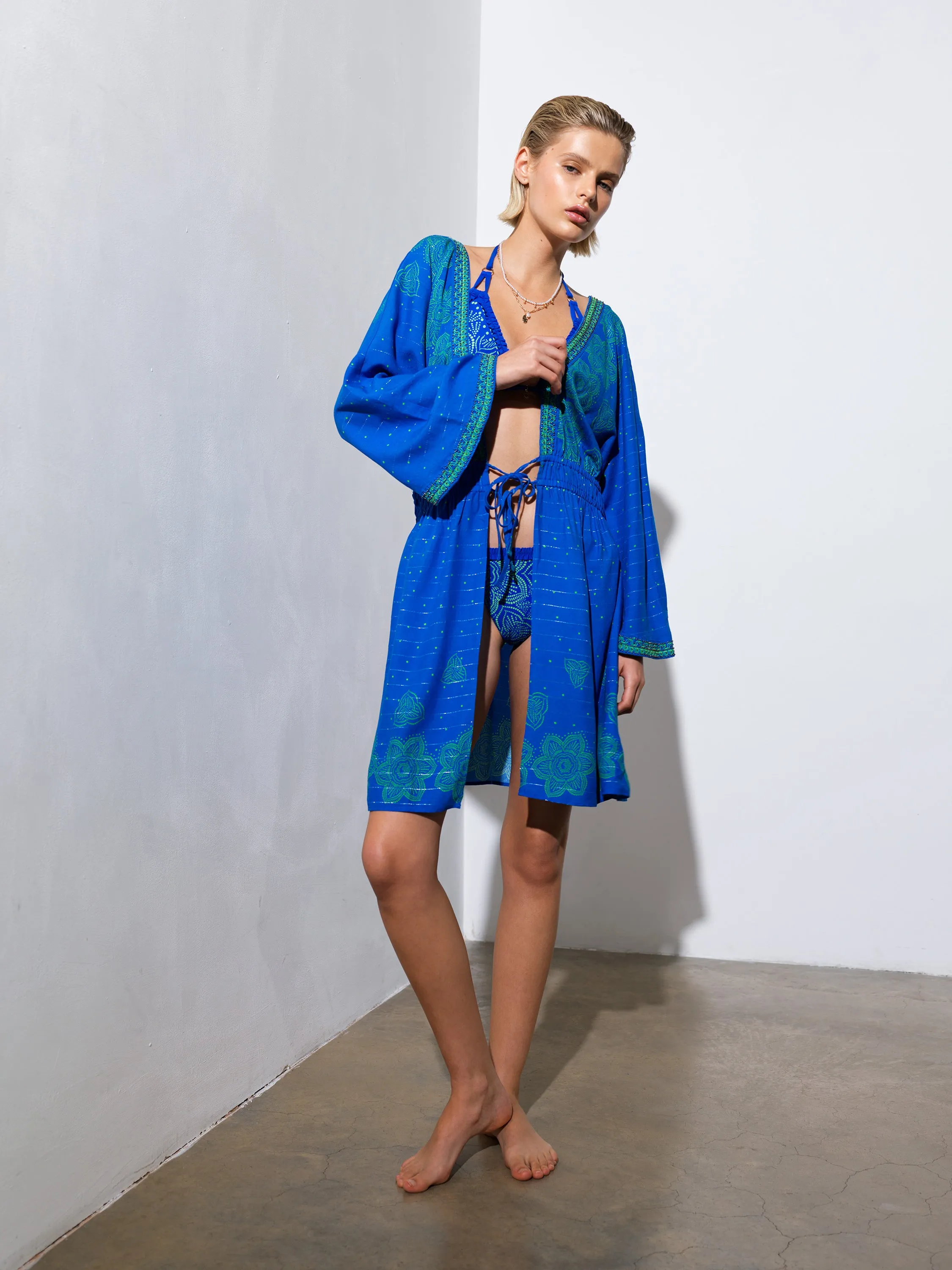 Blue Mosaic Kimono