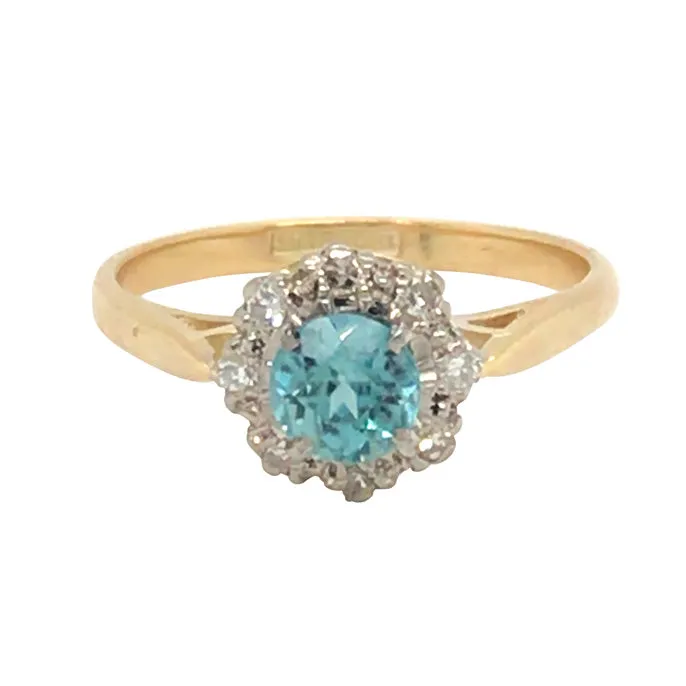 Blue Topaz & Diamond Ring