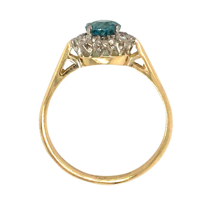 Blue Topaz & Diamond Ring