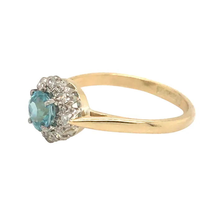 Blue Topaz & Diamond Ring