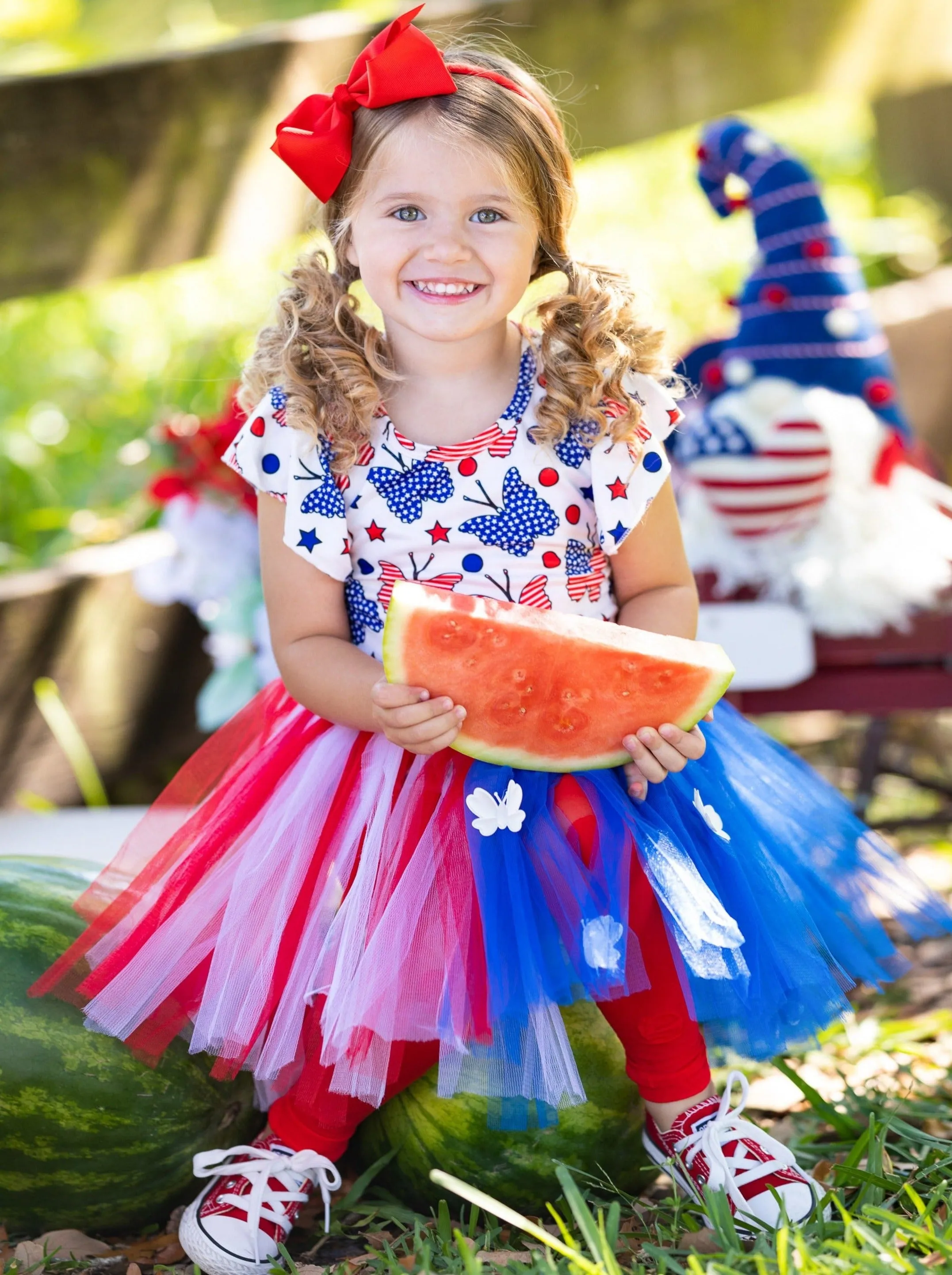 Bold Butterfly Top and Tutu Skirt Set