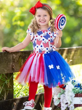 Bold Butterfly Top and Tutu Skirt Set