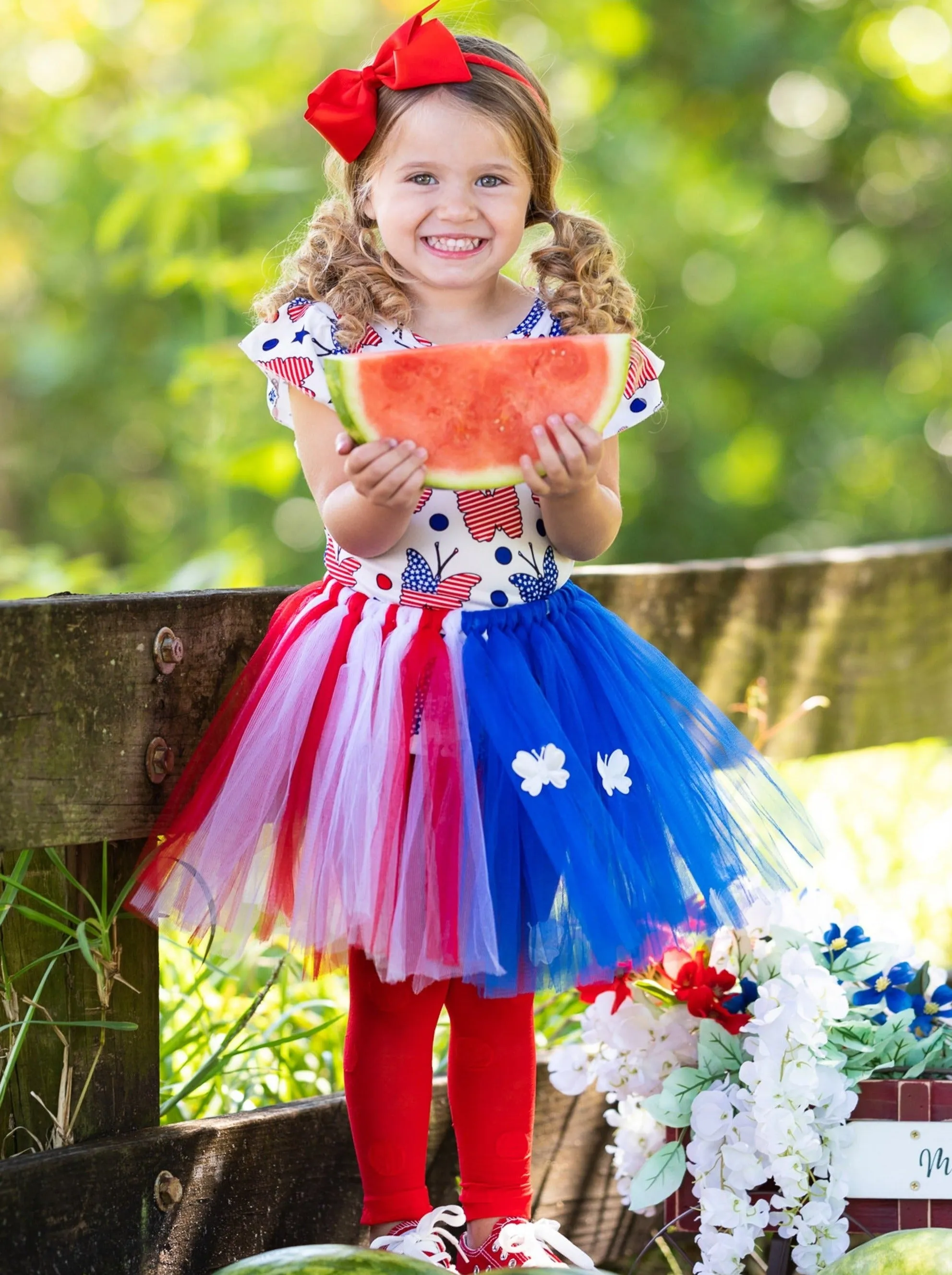 Bold Butterfly Top and Tutu Skirt Set