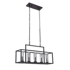 Bolivia 5 Light Island Pendant - Black