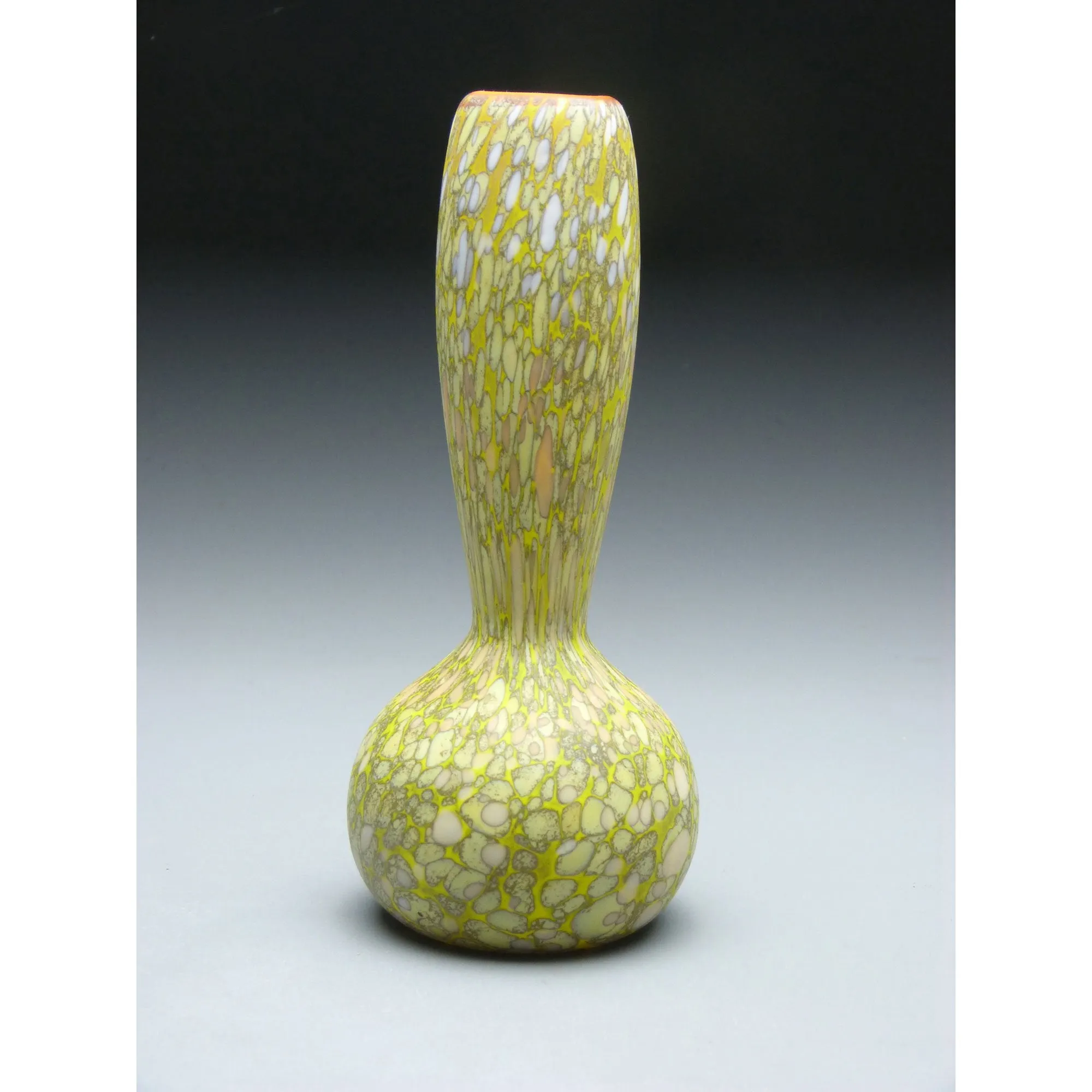 Bottle in Yellow Handblown Glass Vase by Thomas Spake Studios