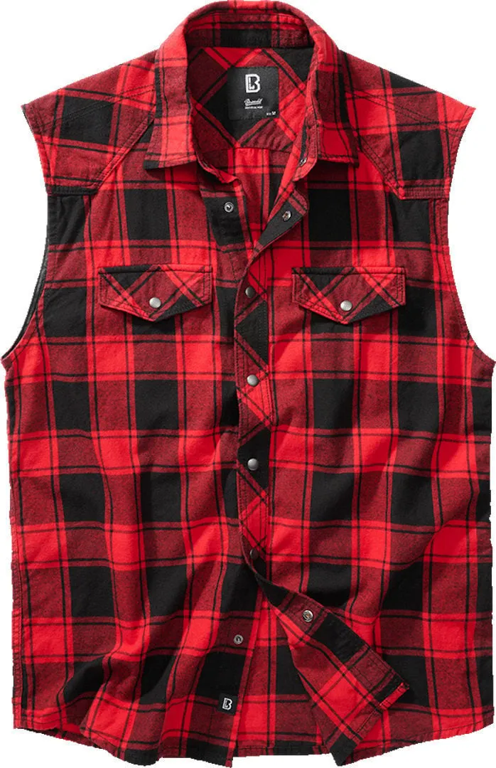 Brandit Checkshirt Sleeveless, Red/Black