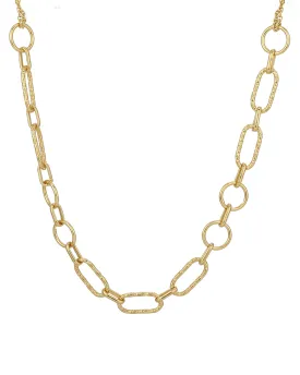 Carlton London 18Kt Gold Plated Double Chain Necklace With Links