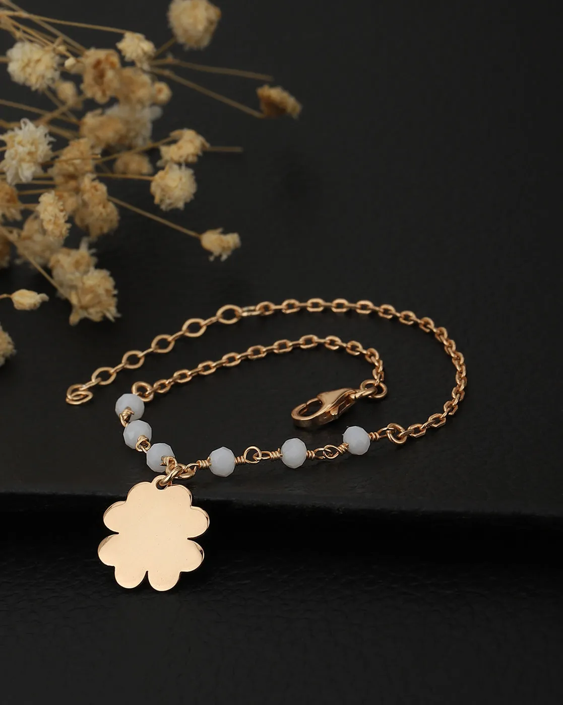 Carlton London Gold Plated Charm Bracelet For Women