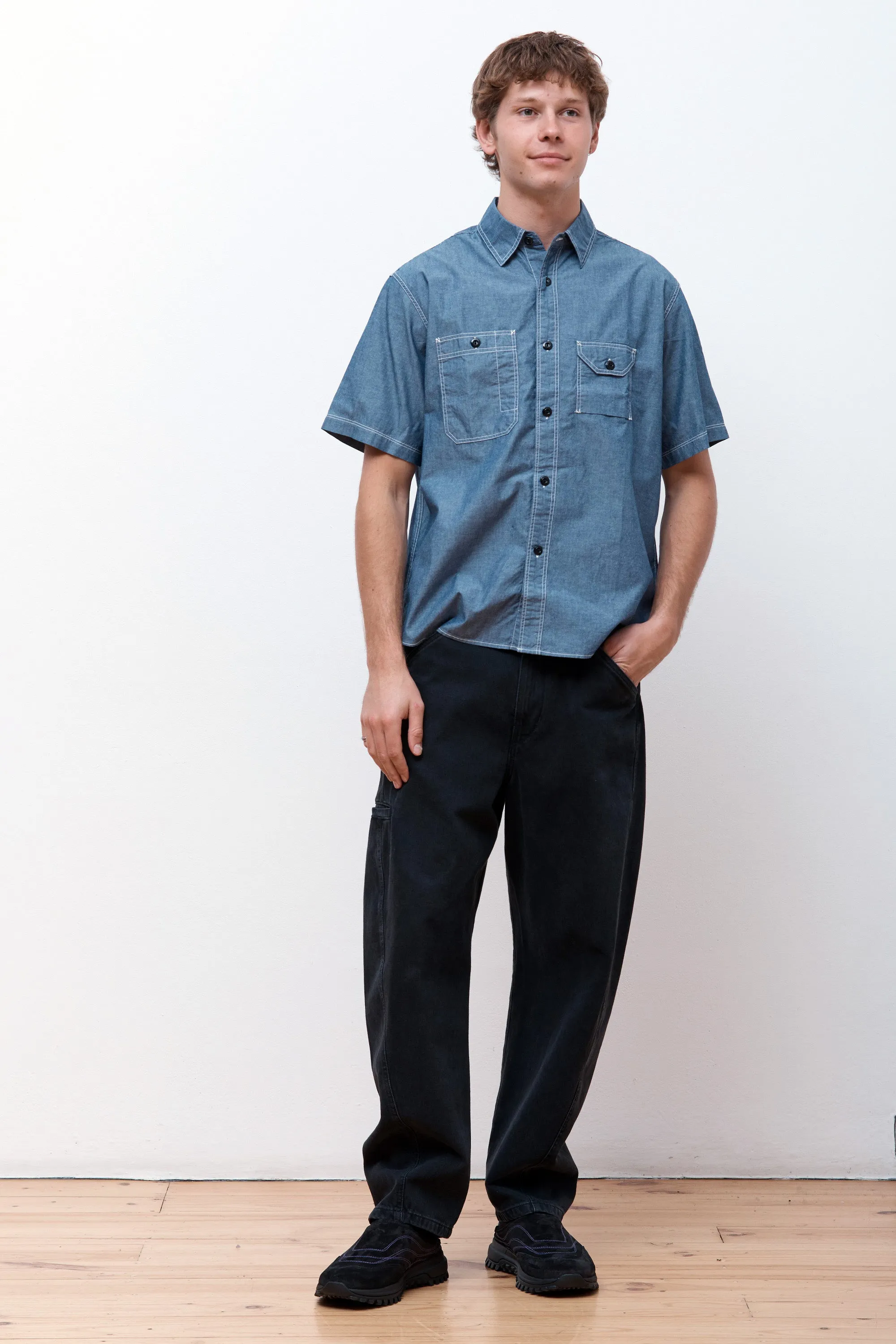 Chambray Work Half Shirt