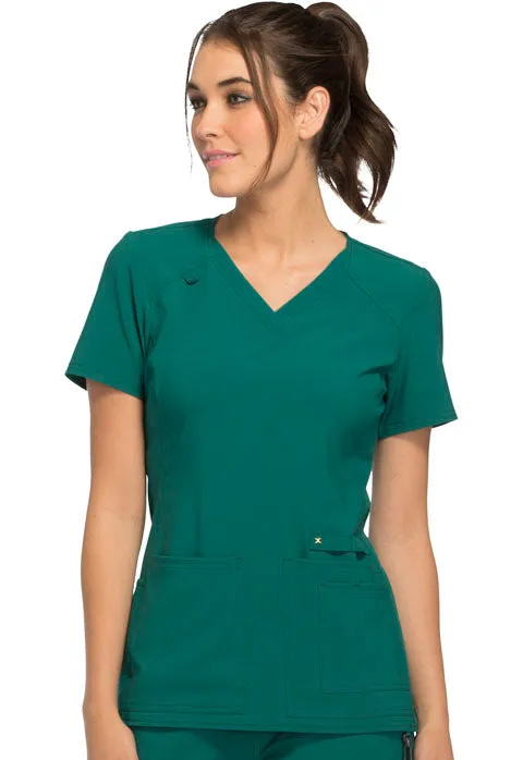 Cherokee iFLEX Women's V-Neck Knit Panel Scrub Top CK605